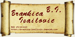 Brankica Isailović vizit kartica